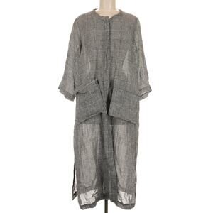 Women’s Kedziorek Long Tunic Blouse Black White Size 40